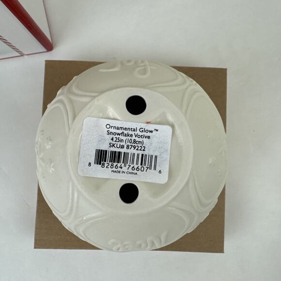 Lenox Christmas Candle holder Ornament White Christmas Joy Peace Tealight Noel - Picture 10 of 16